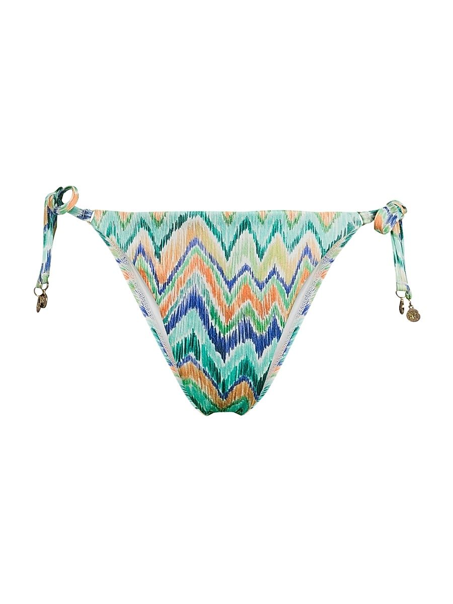 Women's Chevron String Bikini Bottom - Tropical Multi - Size Large