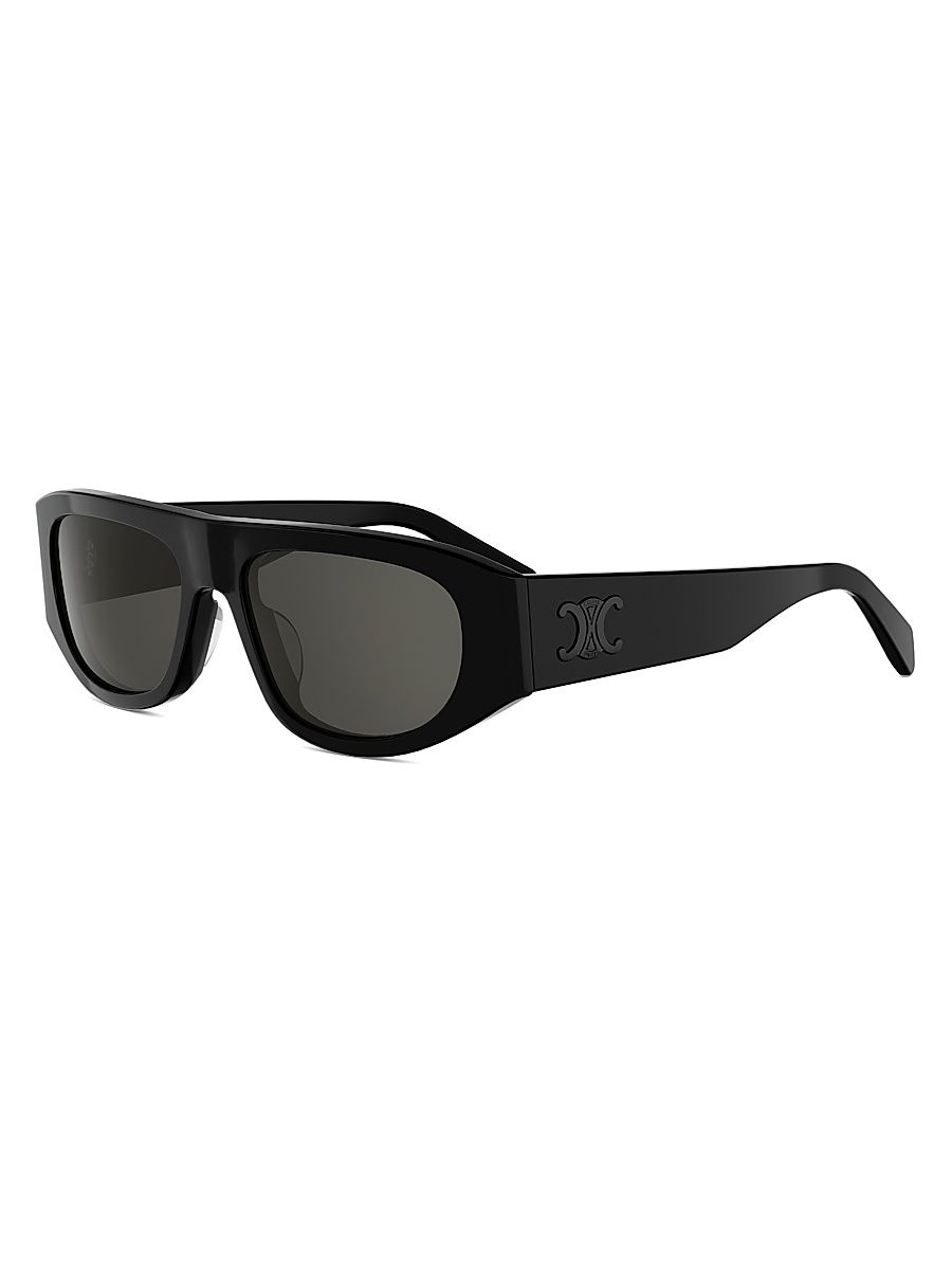 Men's Triomphe 55MM Geometric Sunglasses - Black