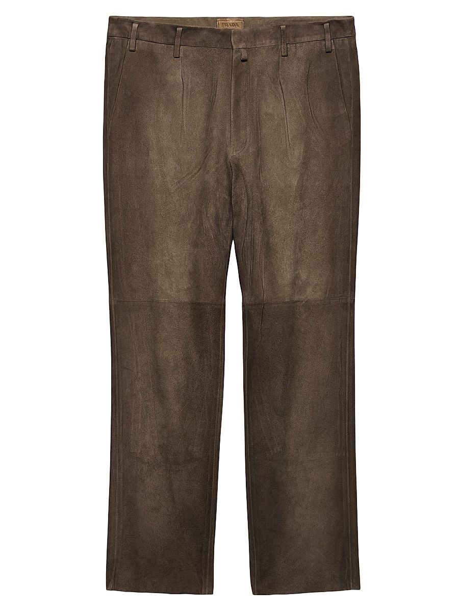Men's Suede Pants - Brown - Size 32