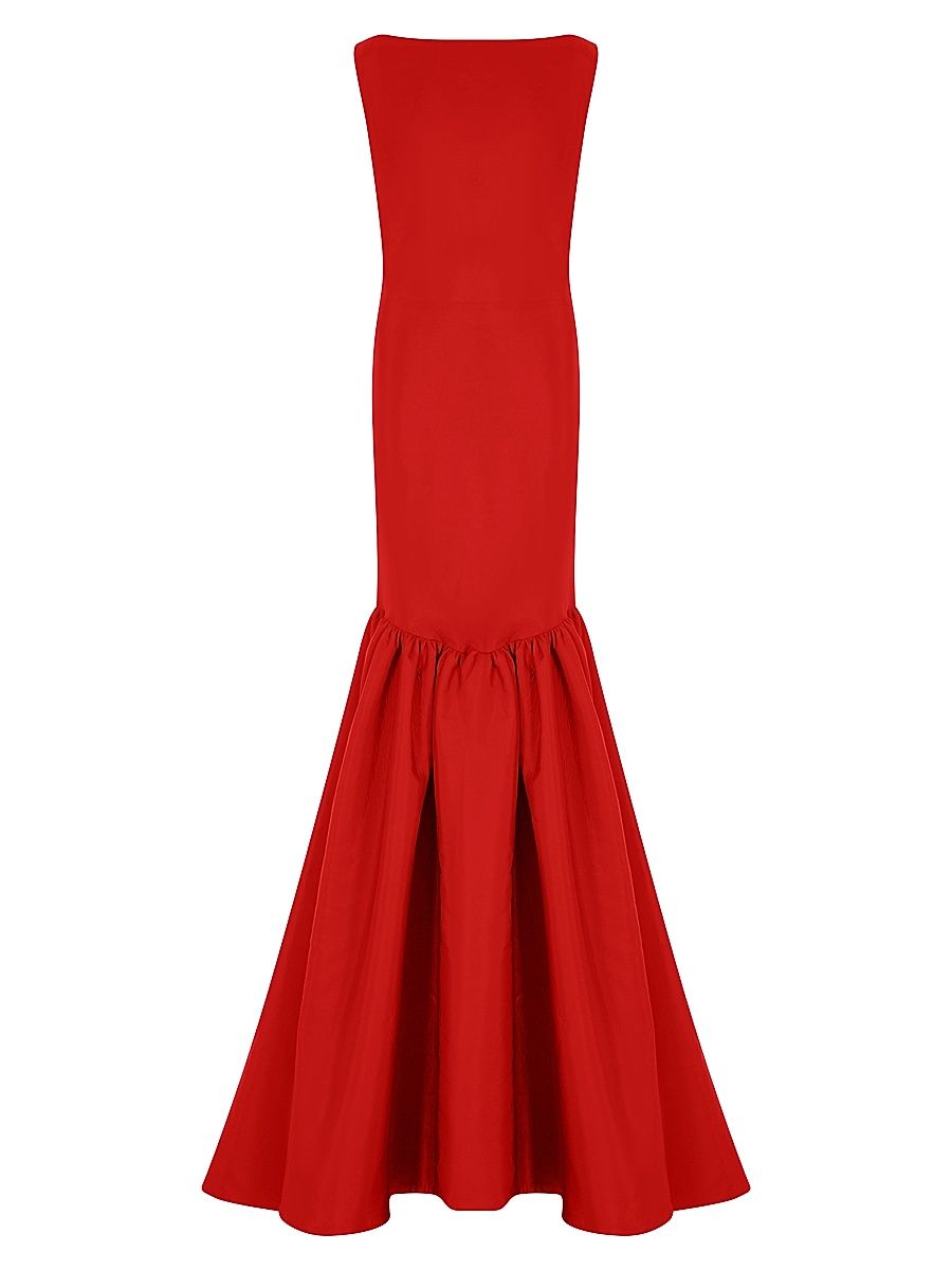 Women's Demi Silk Mermaid-Hem Gown - Rouge Chinois - Size 8