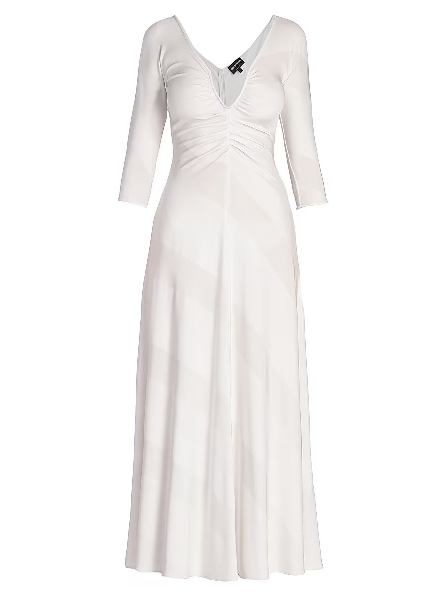 Women's Diagonal Stripe Jersey Midi-Dress - Ice - Size 2