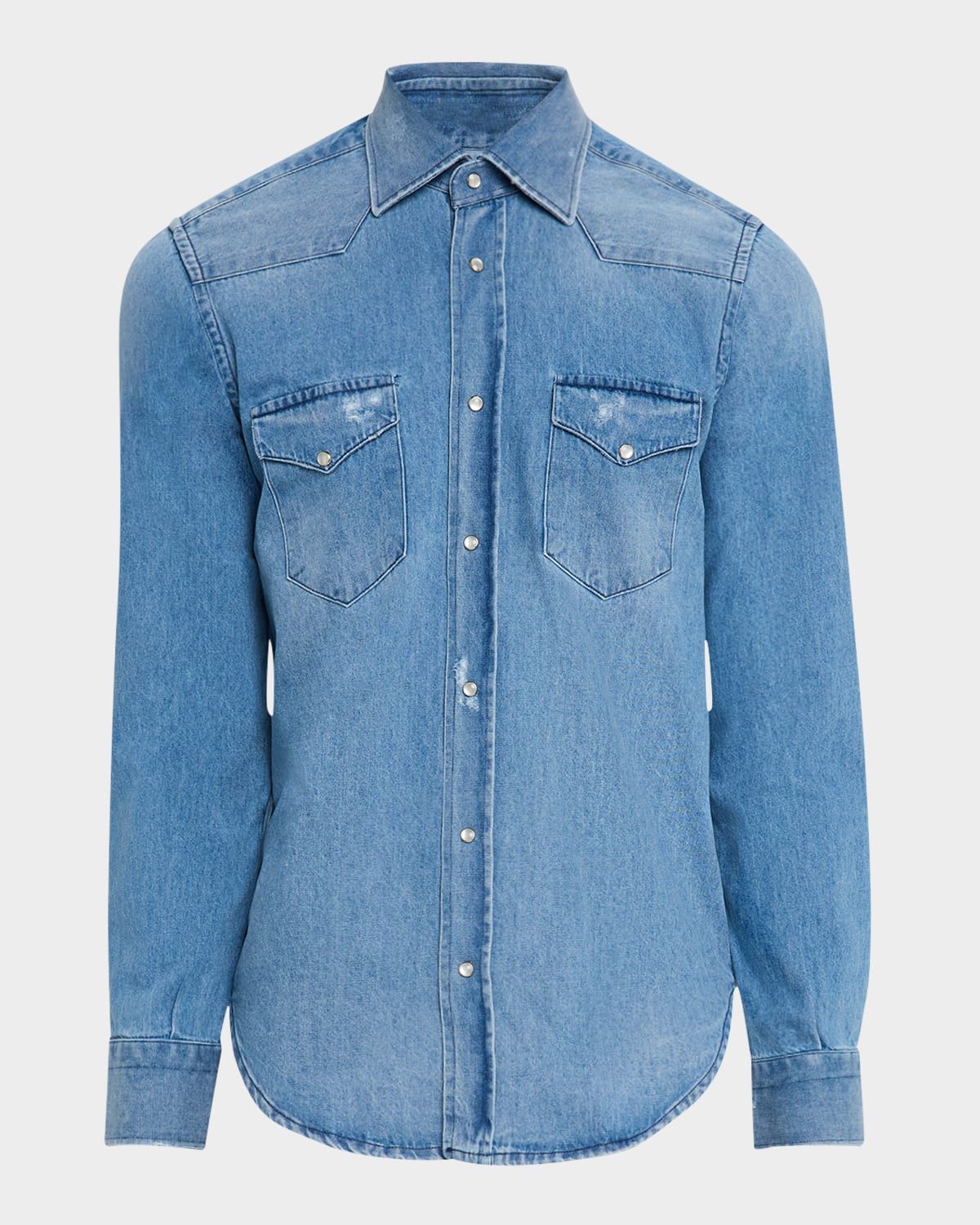 Men & apos;s Medium-Wash Denim Western Shirt