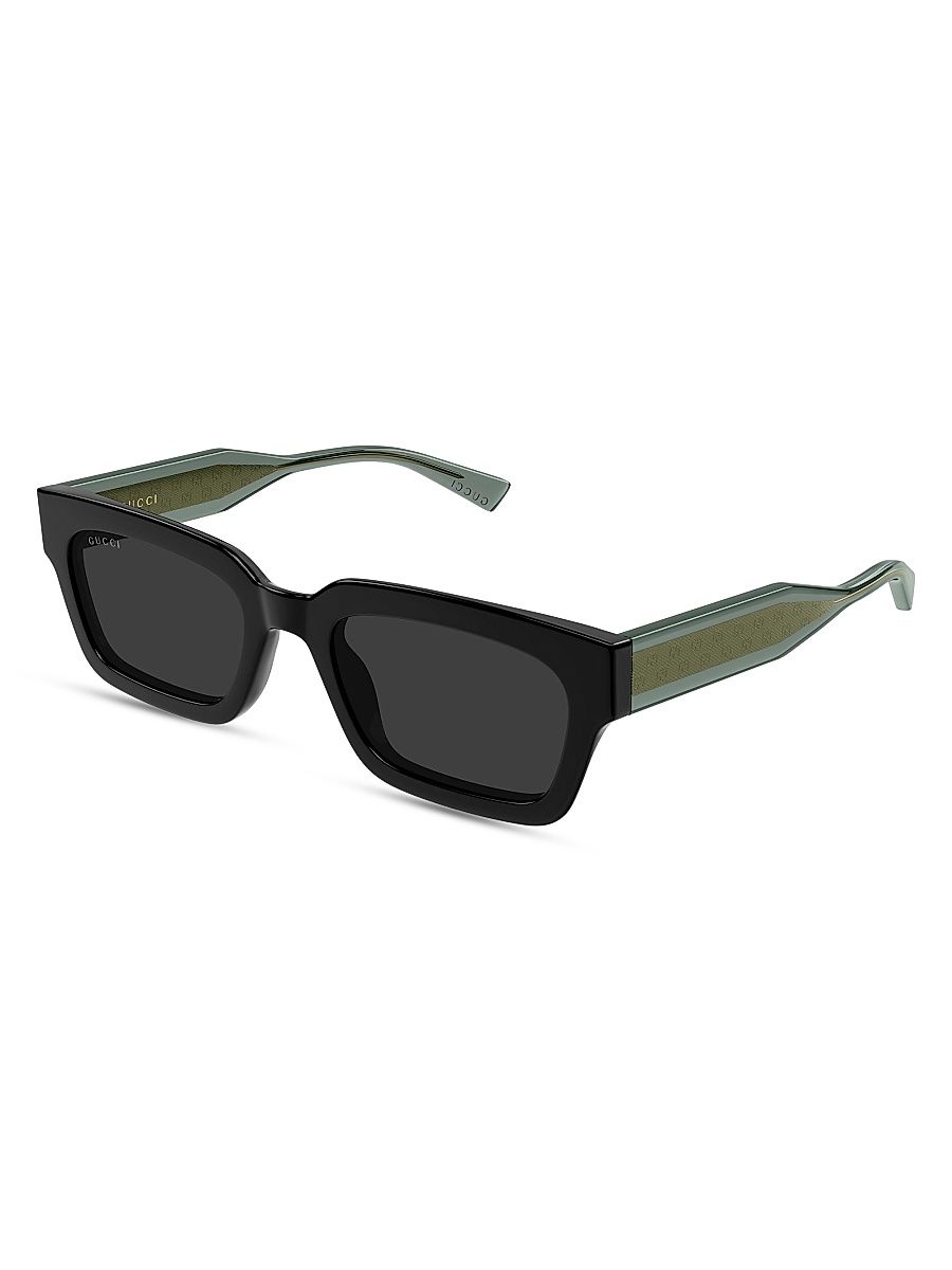 Men's Monogram Wirecore 53MM Rectangular Sunglasses - Black