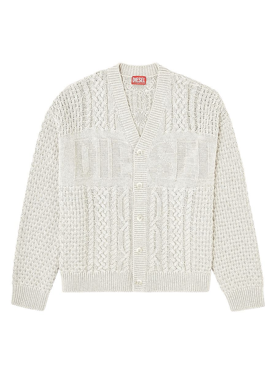 Men's K-Antoine Wool-Cotton Cardigan - Grey - Size XXL