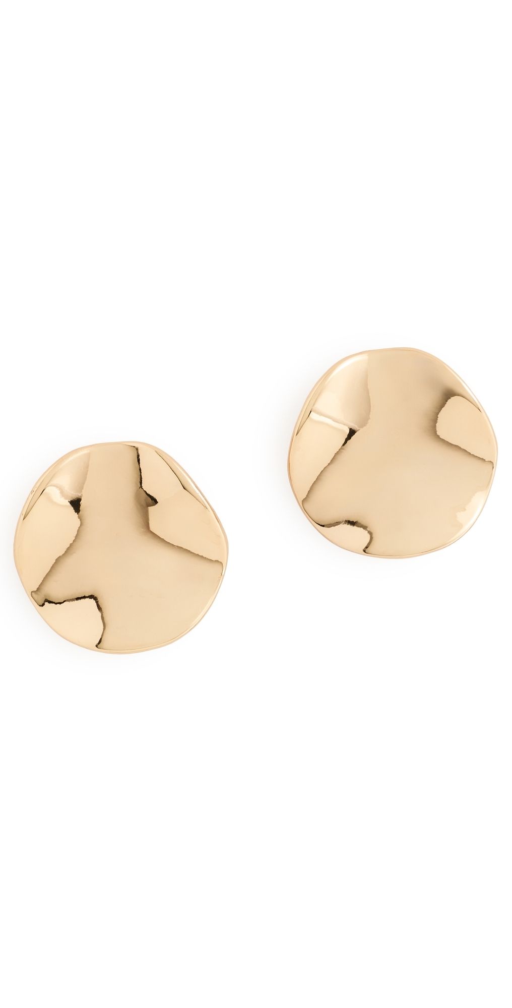 Ettika Molten Disc Stud Earrings Gold One Size
