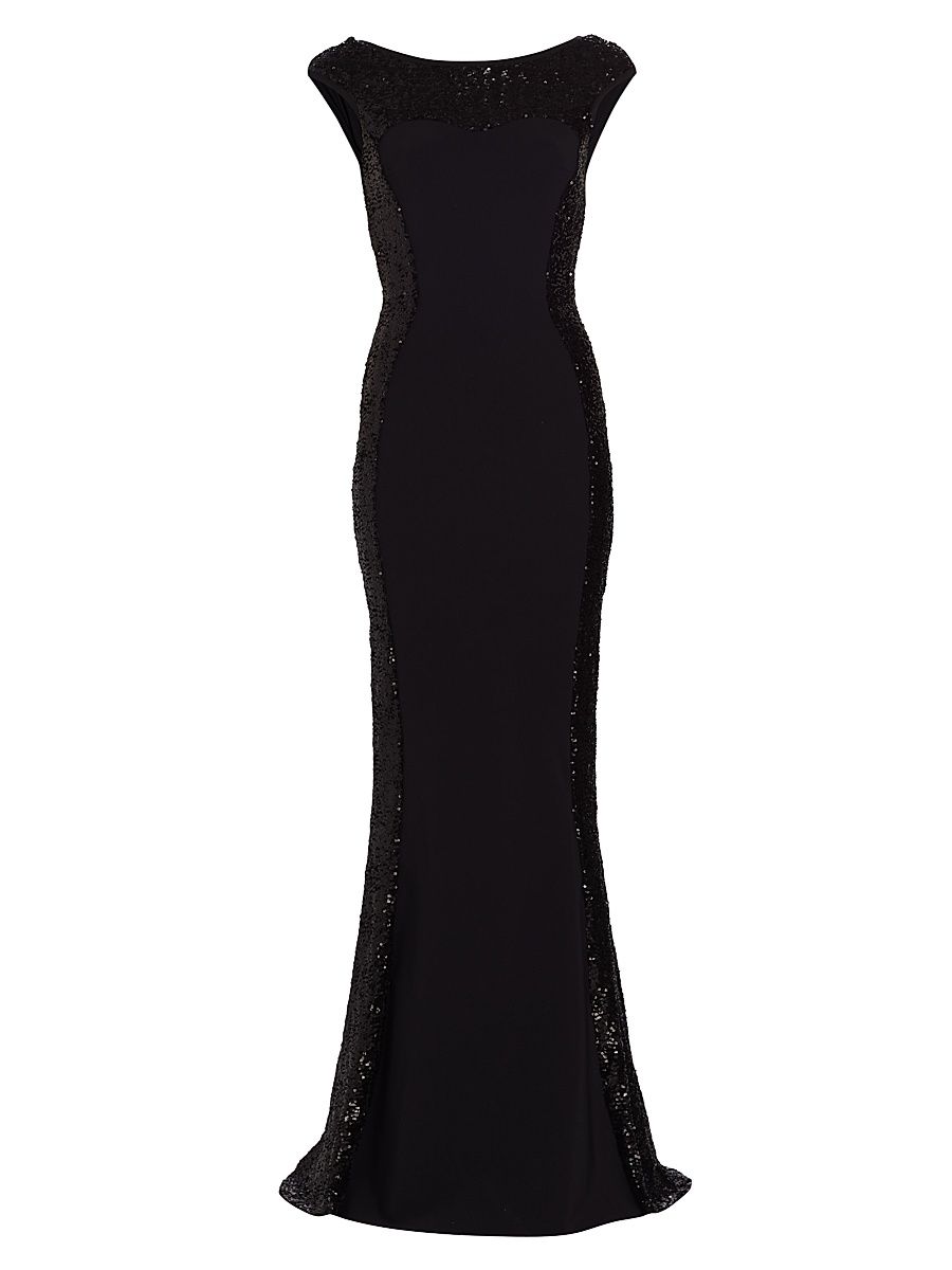 Women's Hailey Sequined Gown - Black - Size 10