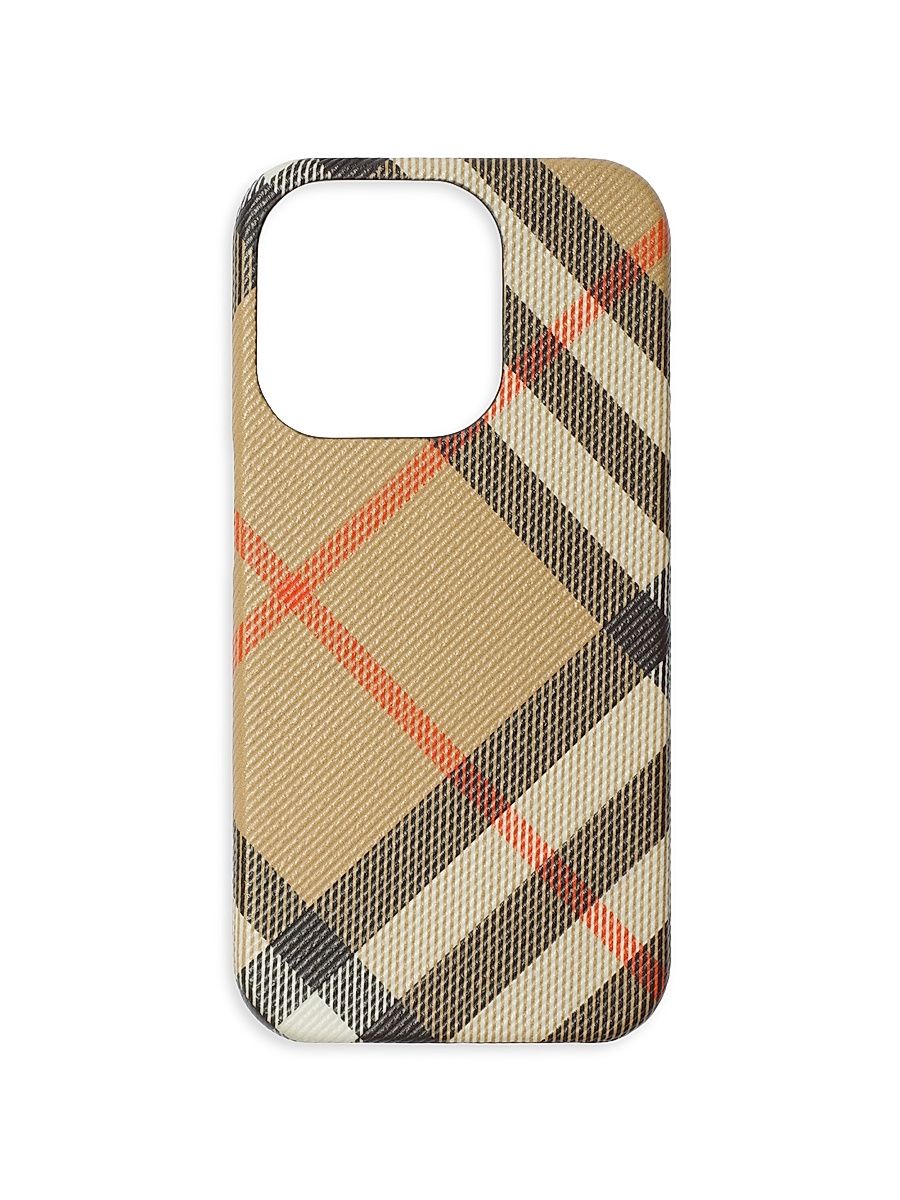 Magnetic Check Phone Case (iPhone 15 Pro) - Sand