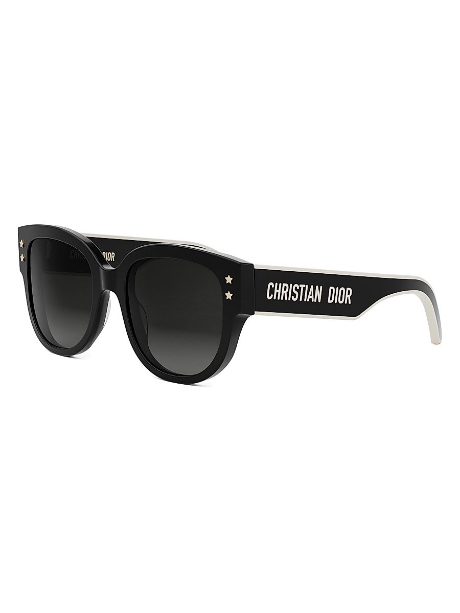 Women's DiorPacific B2I 55MM Butterfly Sunglasses - Black And Gradient Smoke