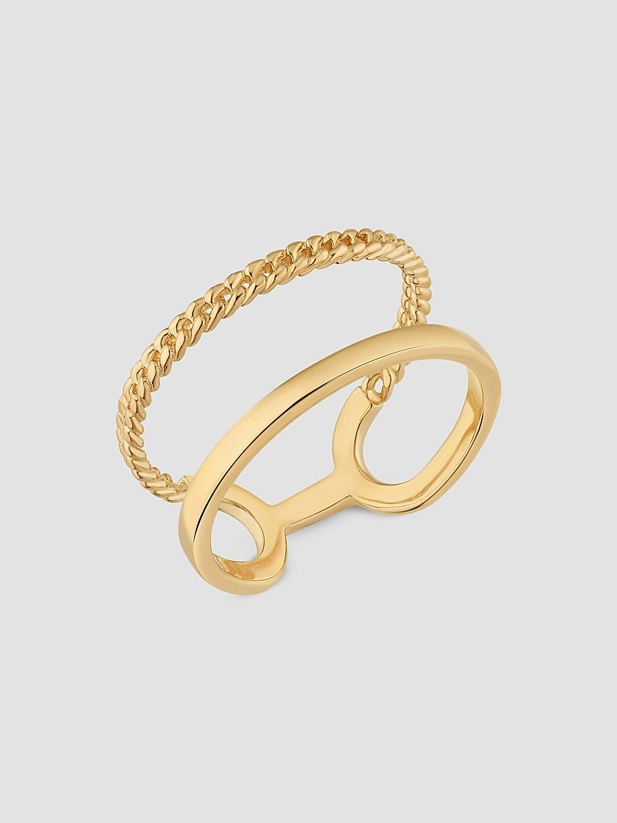 Women's Twin Set Ring in 14K Yellow Gold - Gold - Size 9