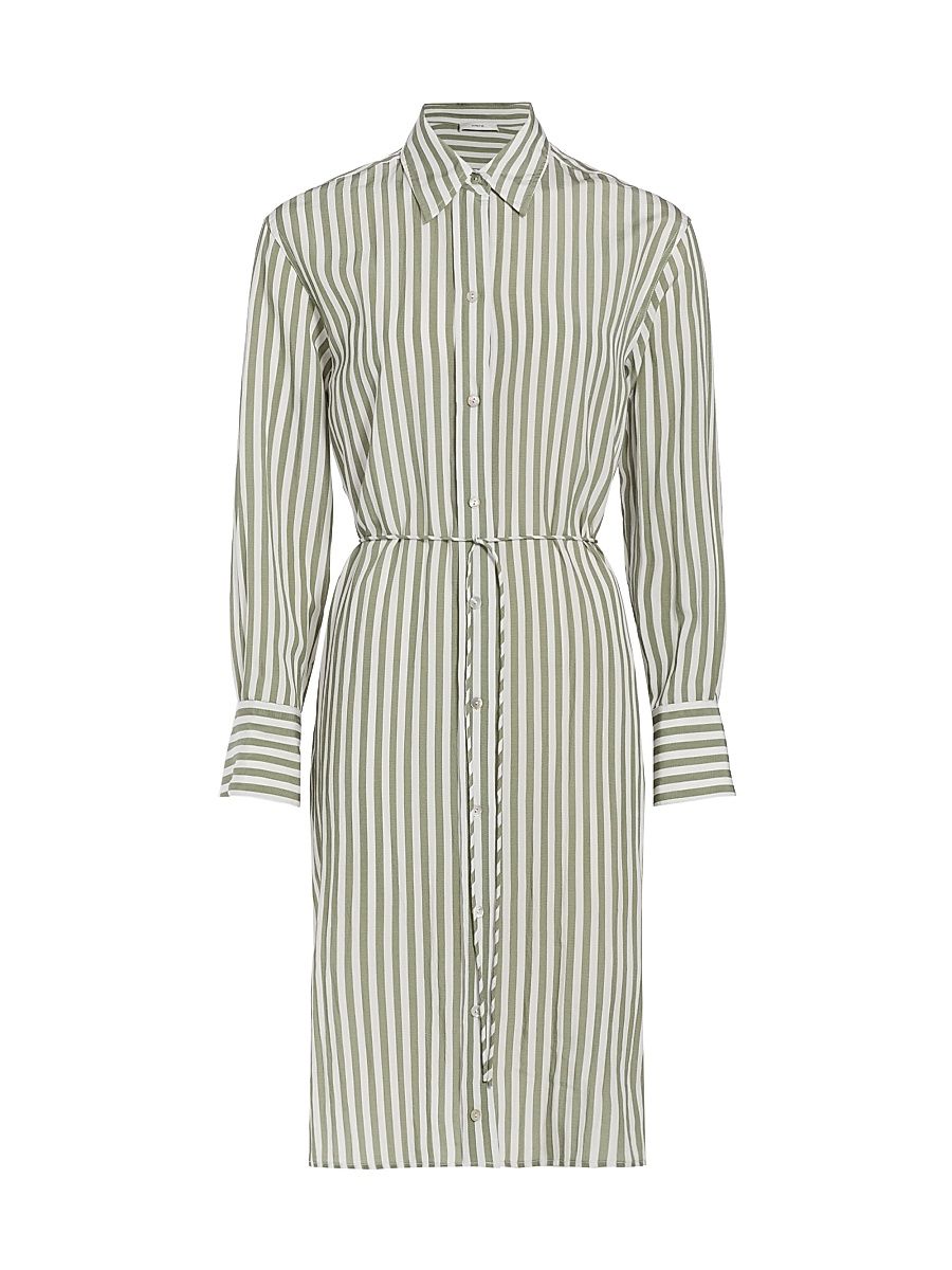 Women's Coast Striped Shirtdress - Sea Fern Optic White - Size XXS