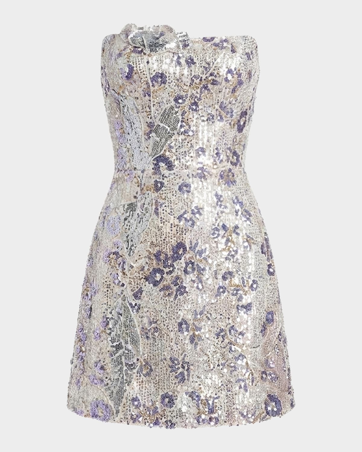 Amity Strapless Floral Sequin Mini Dress