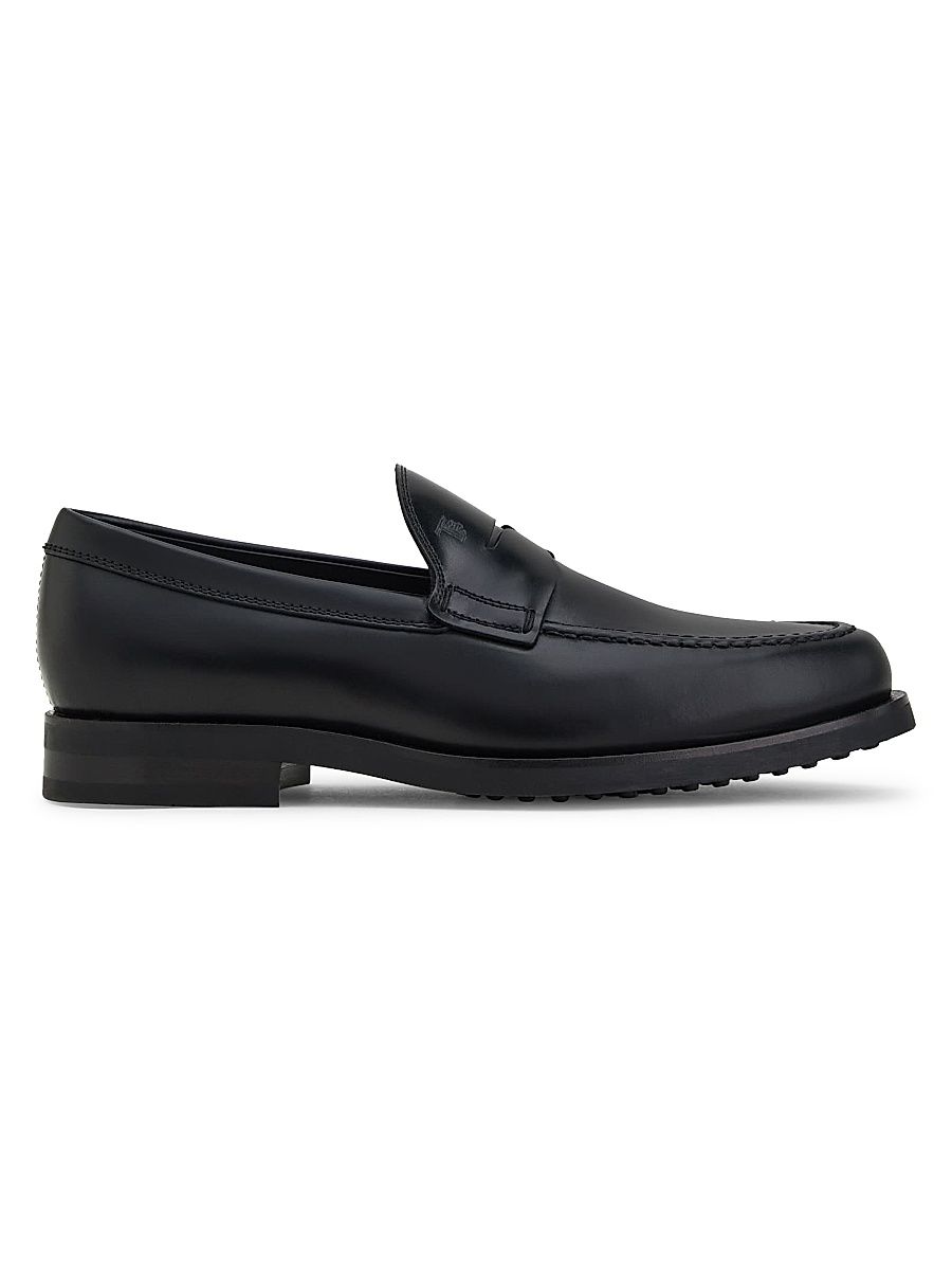 Men's Formale Leather Loafers - Black - Size 12