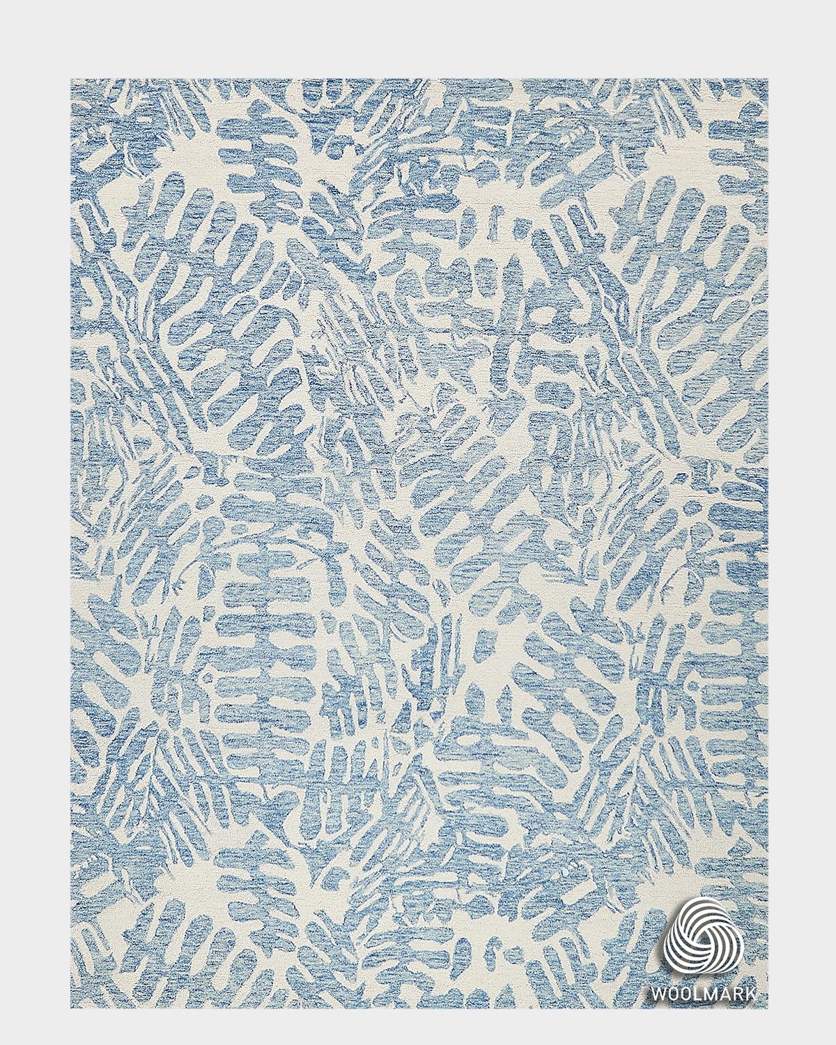 Botanica Light Blue/Ivory New Zealand Wool hand-tufted Area Rug