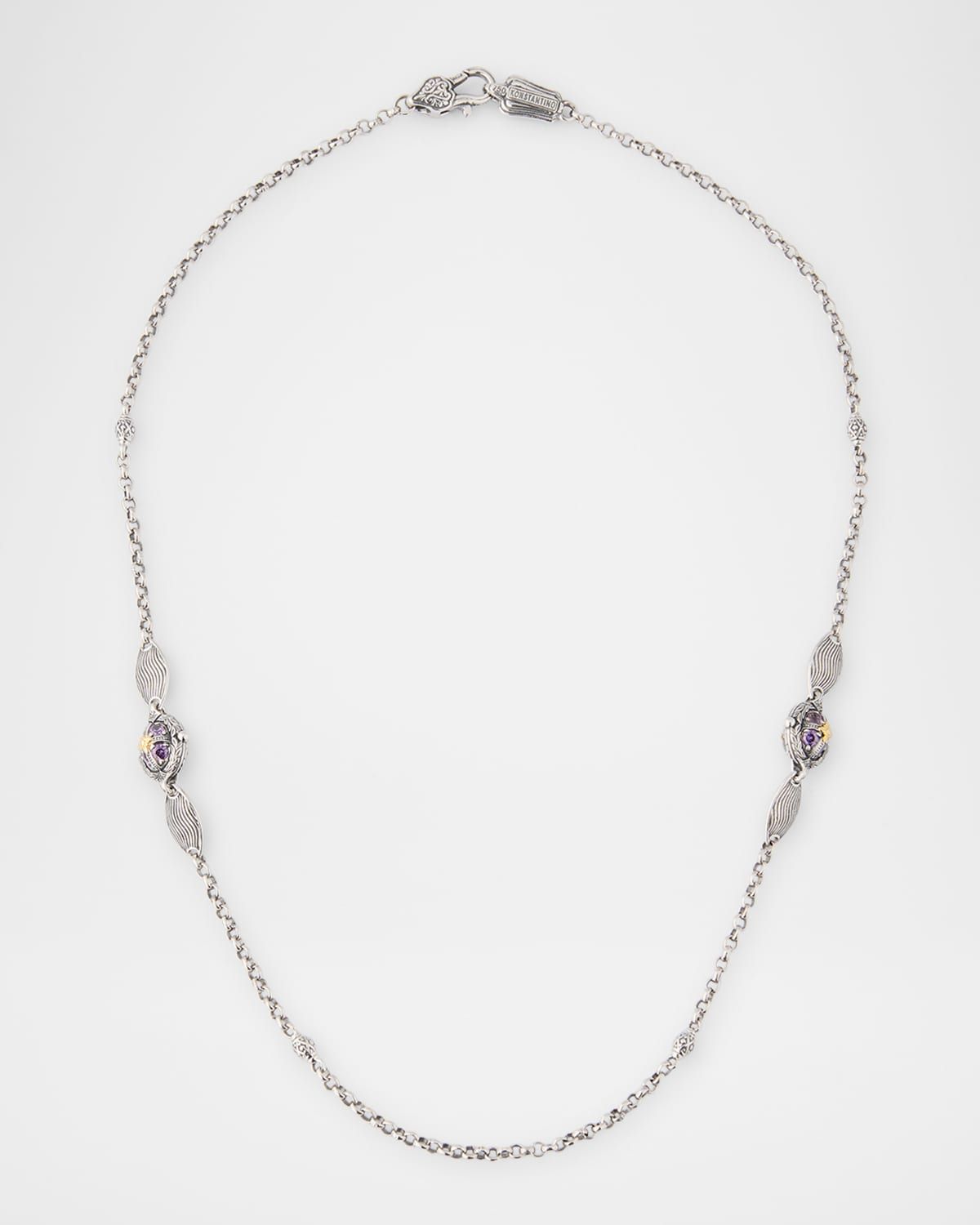 Kyma Amethyst, Quartz and Swiss Topaz Necklace