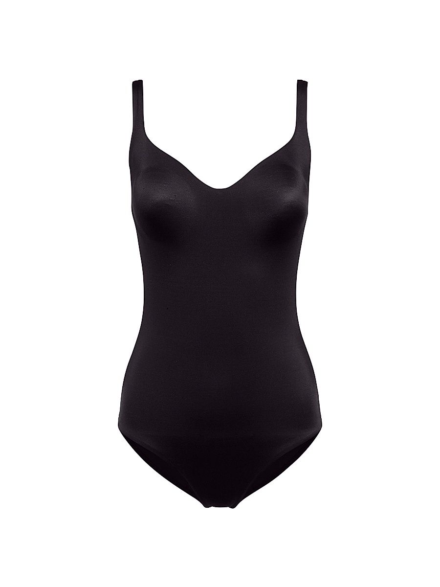 Women's Formfitting Sleeveless V-Neck Bodysuit - Black - Size Medium