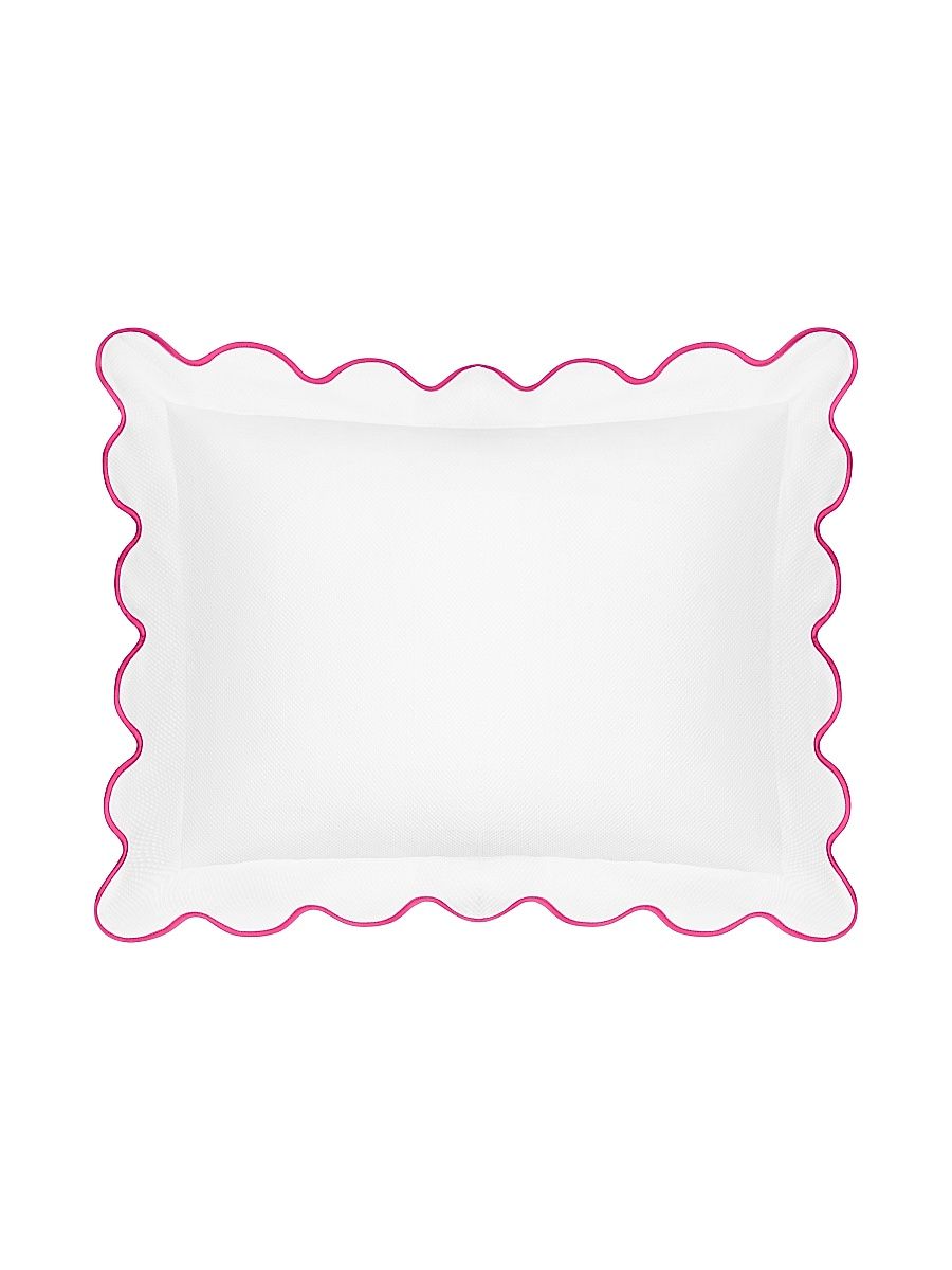 Honeycomb Cotton Scalloped Euro Sham - Pink