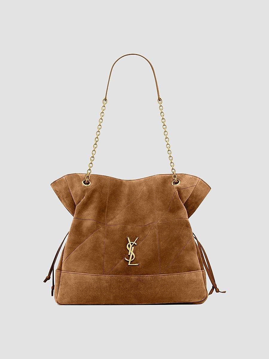 Saint Laurent Women's Jamie Shopping Tote in Suede - Caramel Cognac