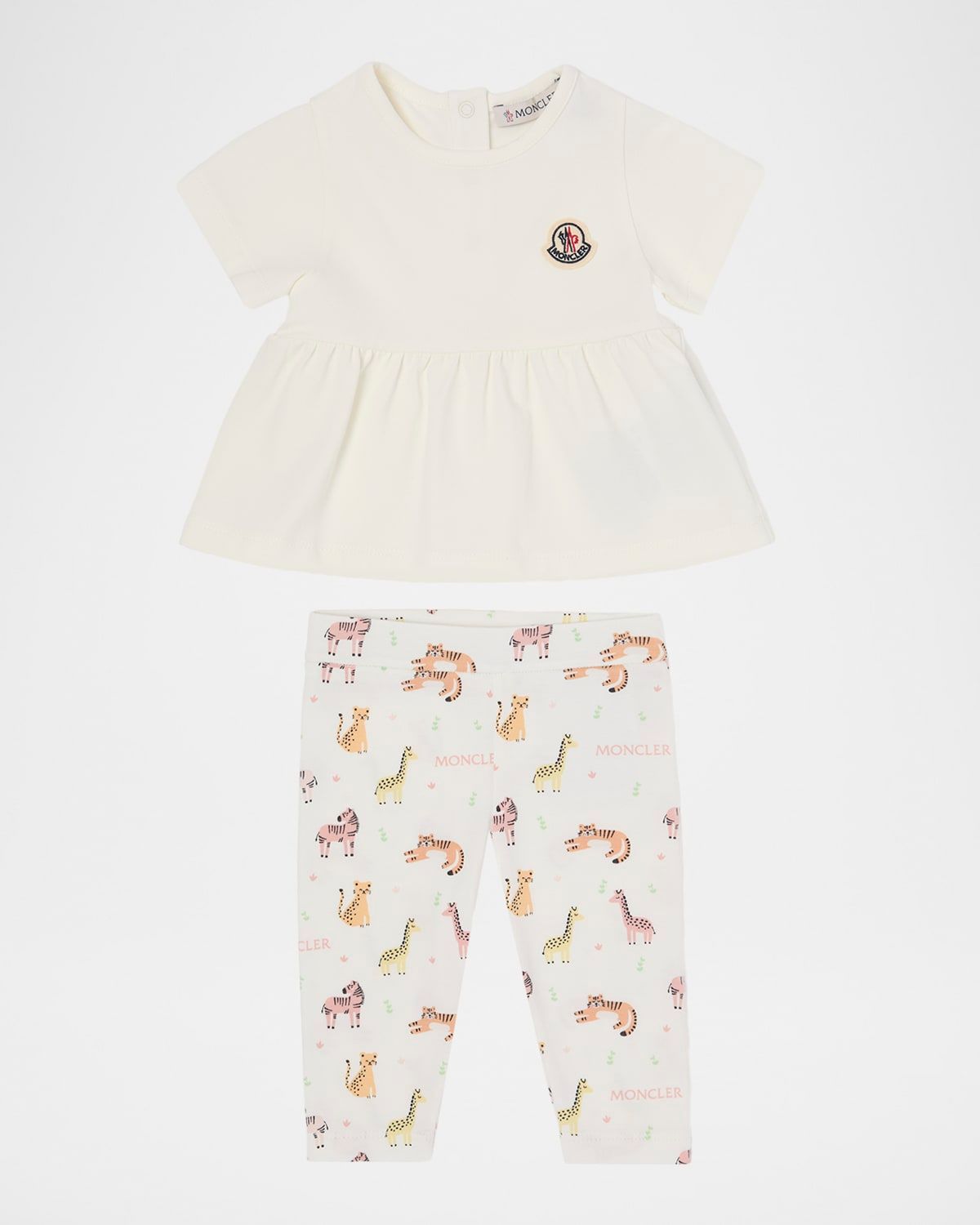 Girl & apos;s Cotton T-Shirt & Animal-Print Leggings Set, Size 3M-3