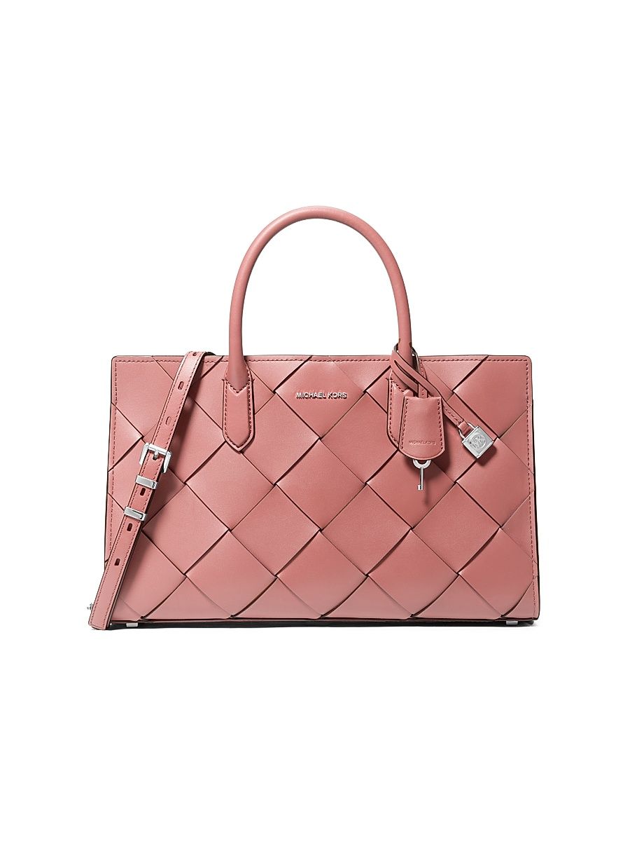 Women's Scarlett Leather Satchel Top Handle Bag - Rose