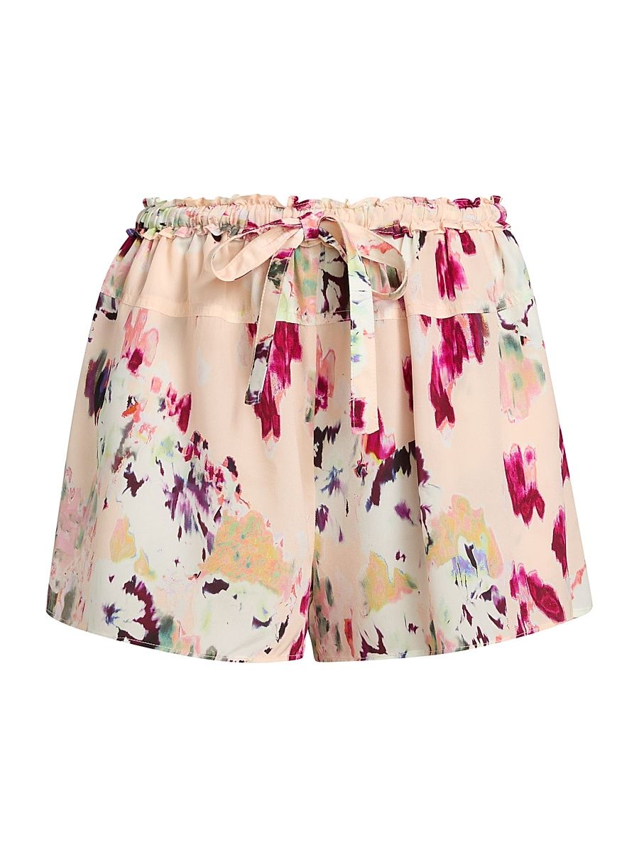 Women's Aurielle Silk Shorts - Summer Garden - Size 14