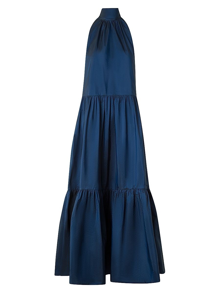Women's Boho Taffeta Maxi Dress - Navy - Size 14
