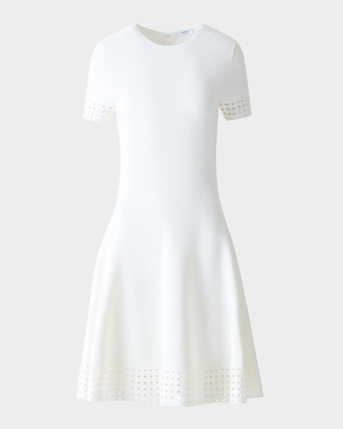 Dot Lace Knit A-Line Dress