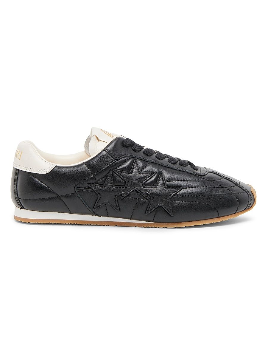 Women's Pacific Football Leather Sneakers - Black - Size 5