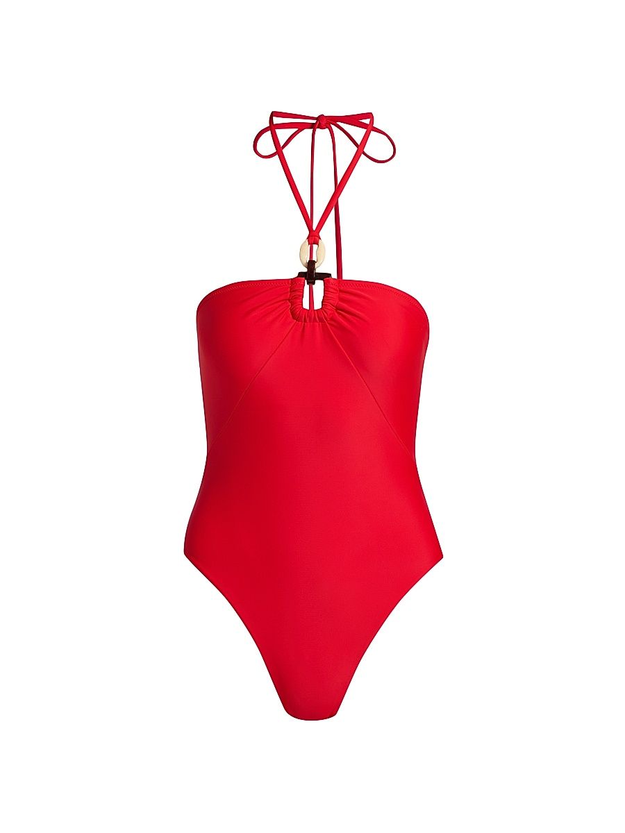 Women's Marjorie Halterneck One-Piece Swimsuit - Flame - Size XL