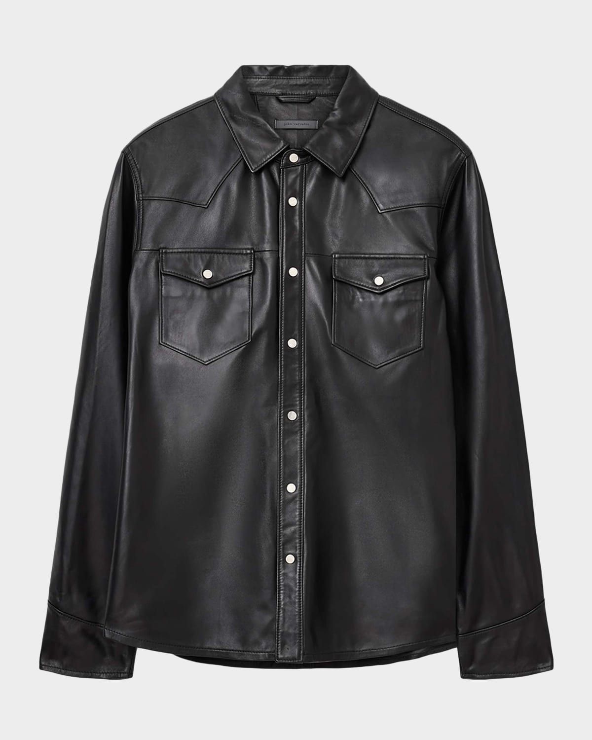 Men & apos;s Sage Leather Western Shirt Jacket