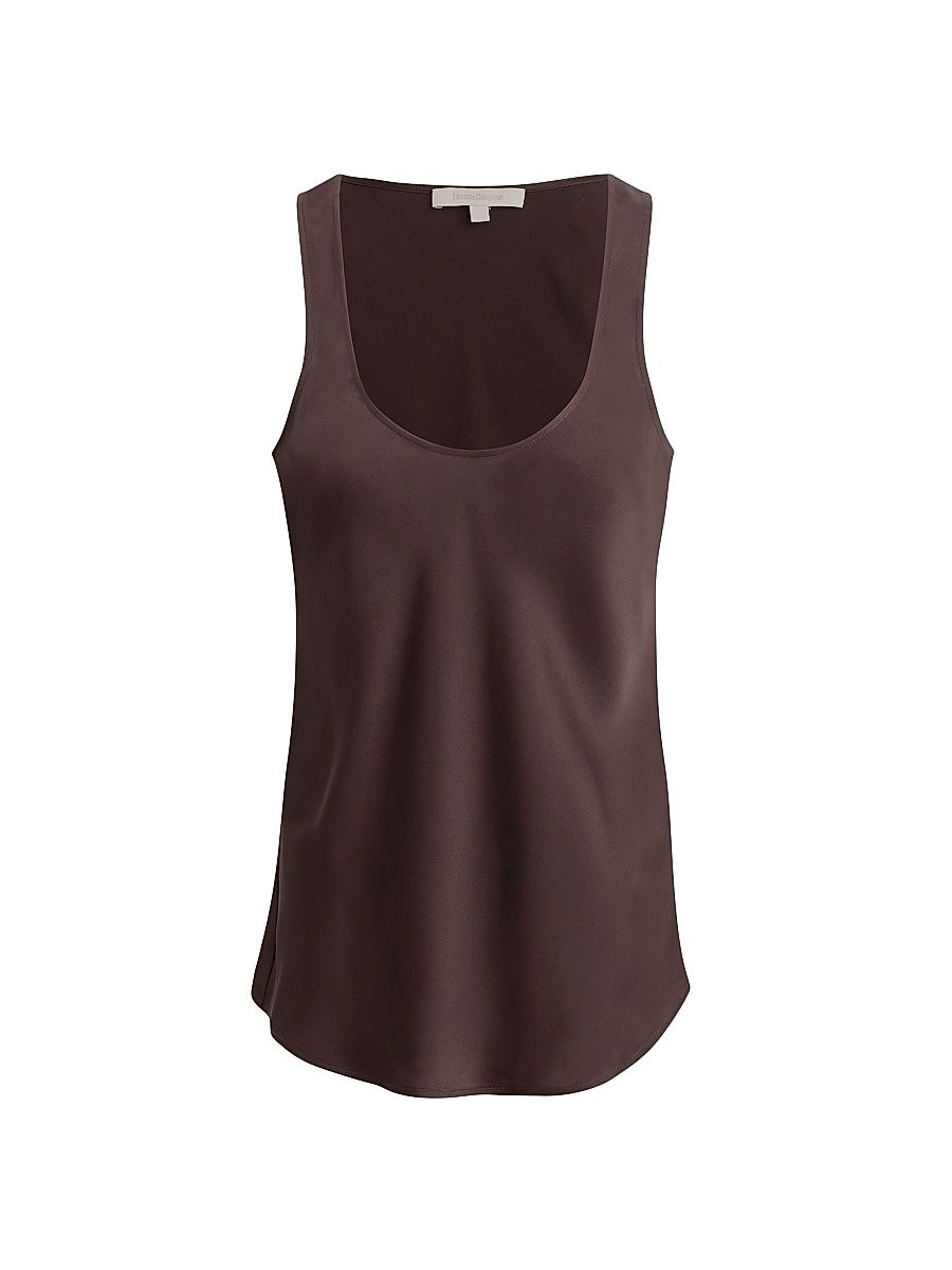 Women's The Clean Cut Satin Tank - Espresso - Size XL