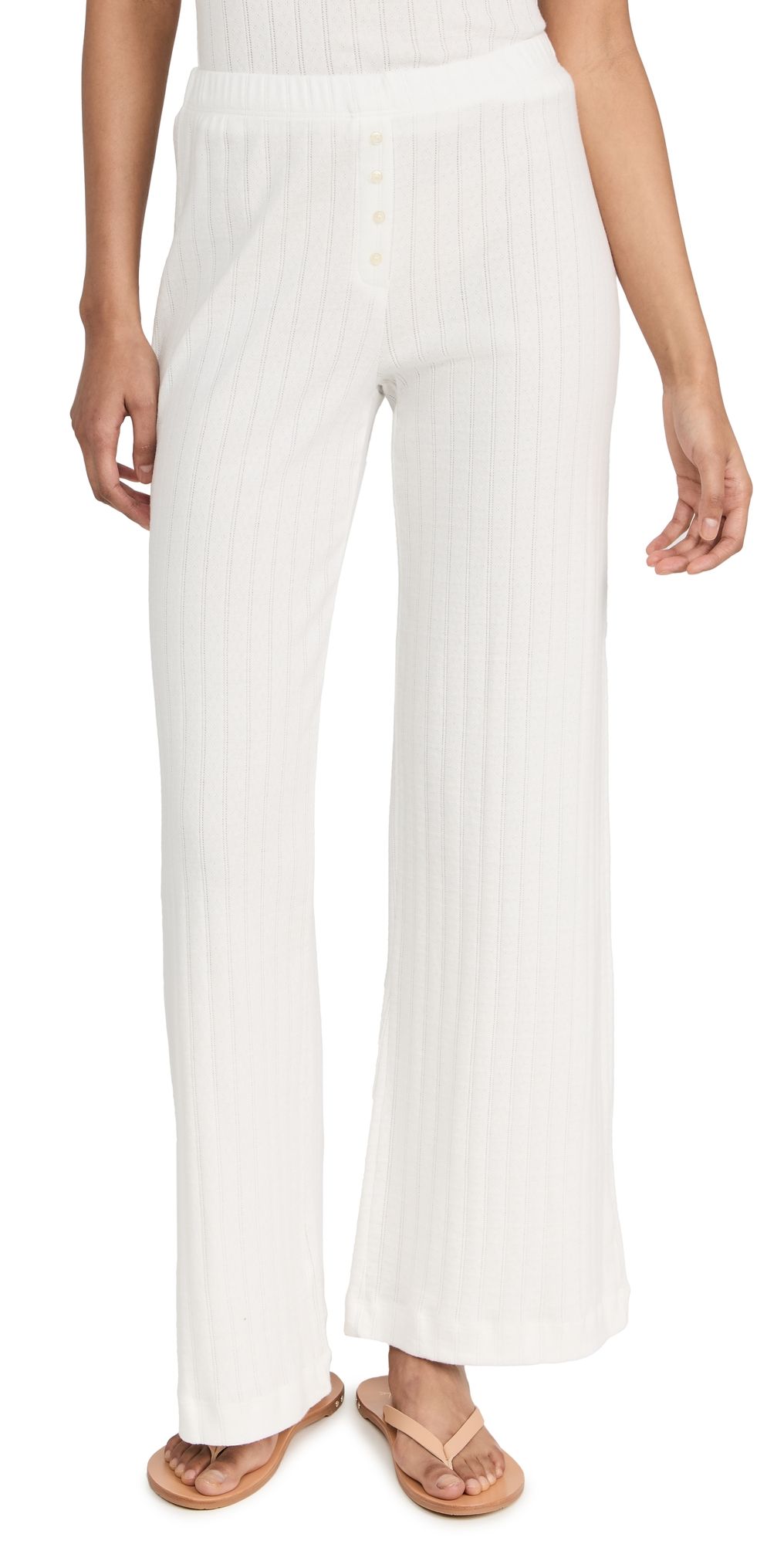 Leset Pointelle Pants White XL