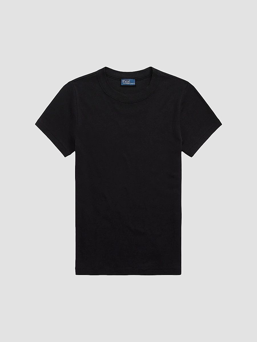 Polo Ralph Lauren Women's Rib-Knit Crewneck T-Shirt - Polo Black - Size XS