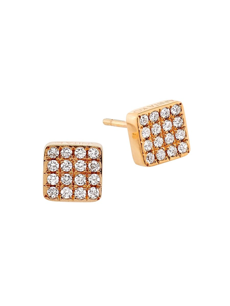 Women's Harlow 18K Yellow Gold & 0.33 TCW Diamond Stud Earrings - Rose Gold