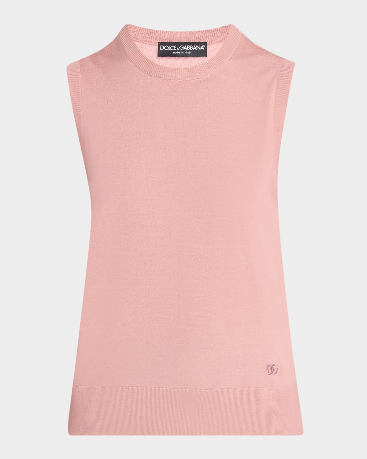 Virgin Wool Sleeveless Crewneck Sweater