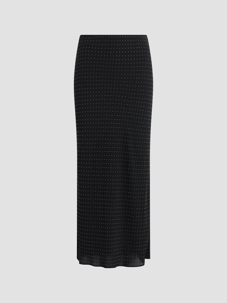 Joe's Jeans Women's Isla Polka-Dot Pencil Midi Skirt - Black - Size XS