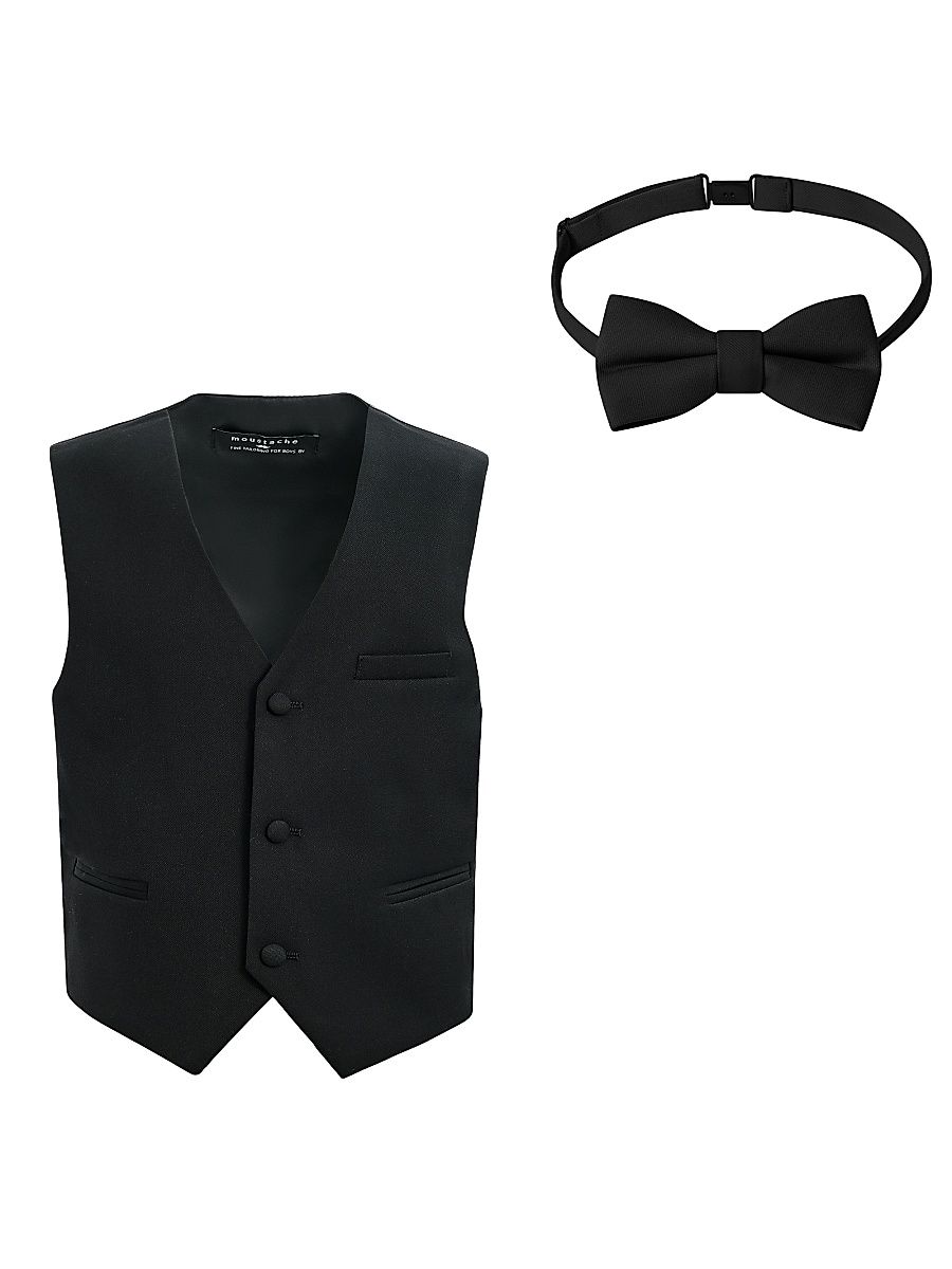 Little Boy's & Boy's Vest and Bow Tie Set - Black - Size 16