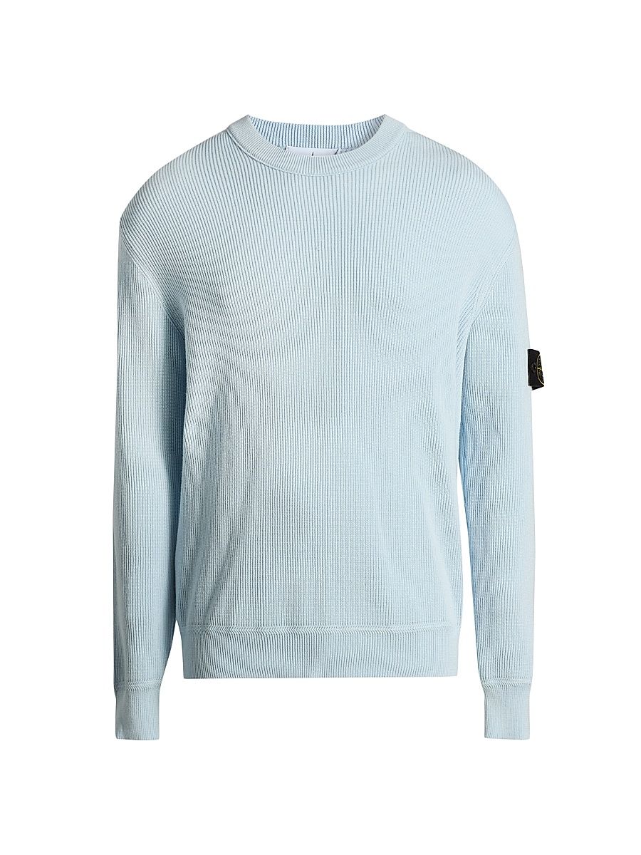Men's Cotton Crewneck Sweater - Sky Blue - Size XXL