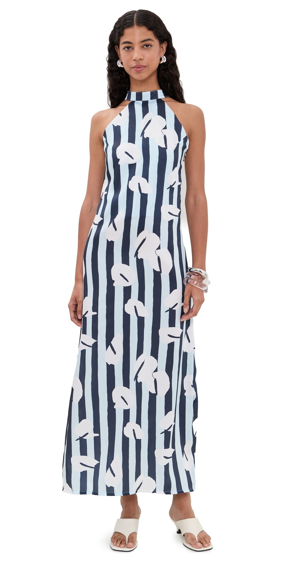 The Lulo Project Carla Maxi Dress Legacy Bloom Blue M