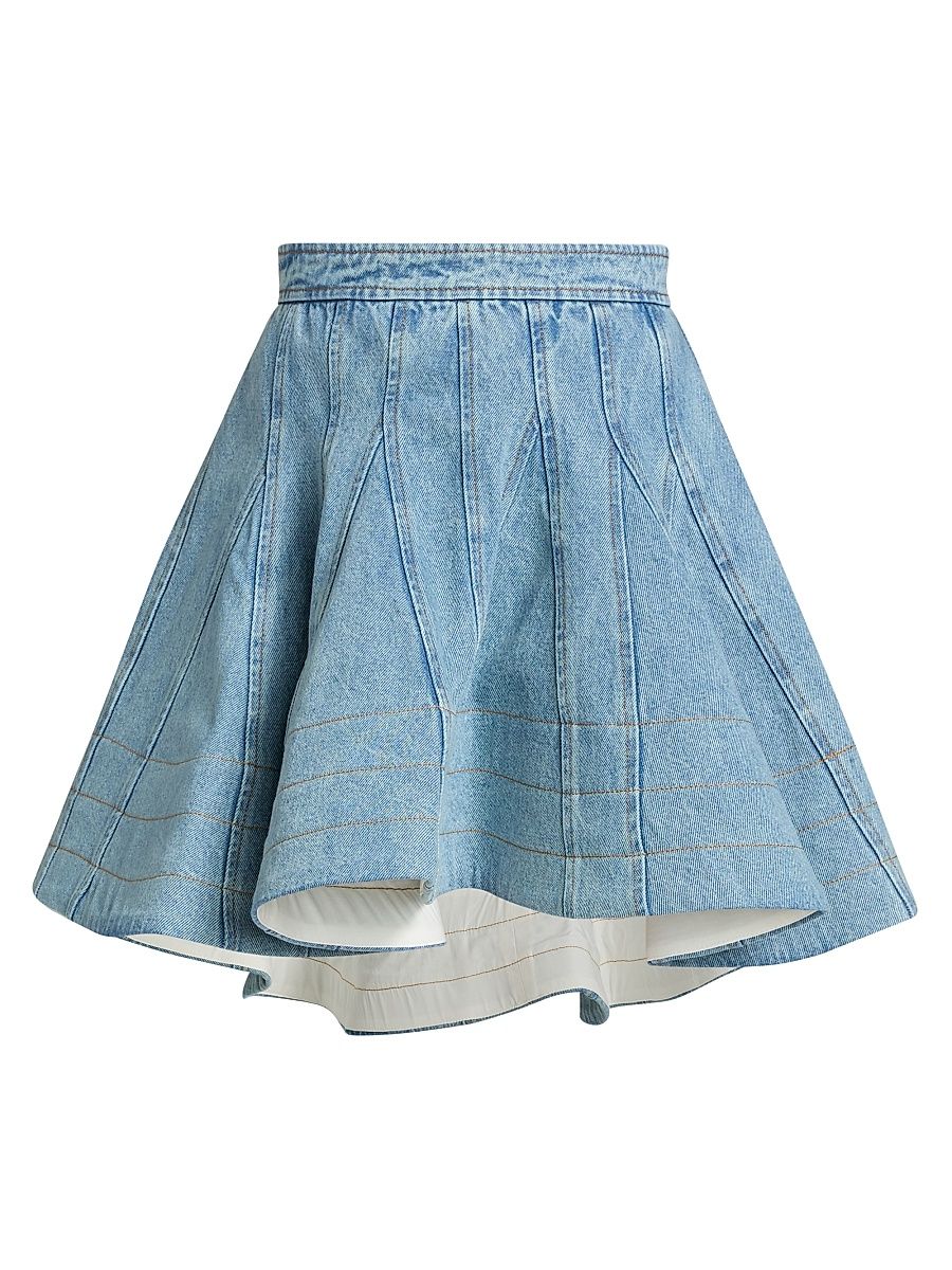 Women's Kalle Denim A-Line Miniskirt - Sky Blue Denim - Size 2