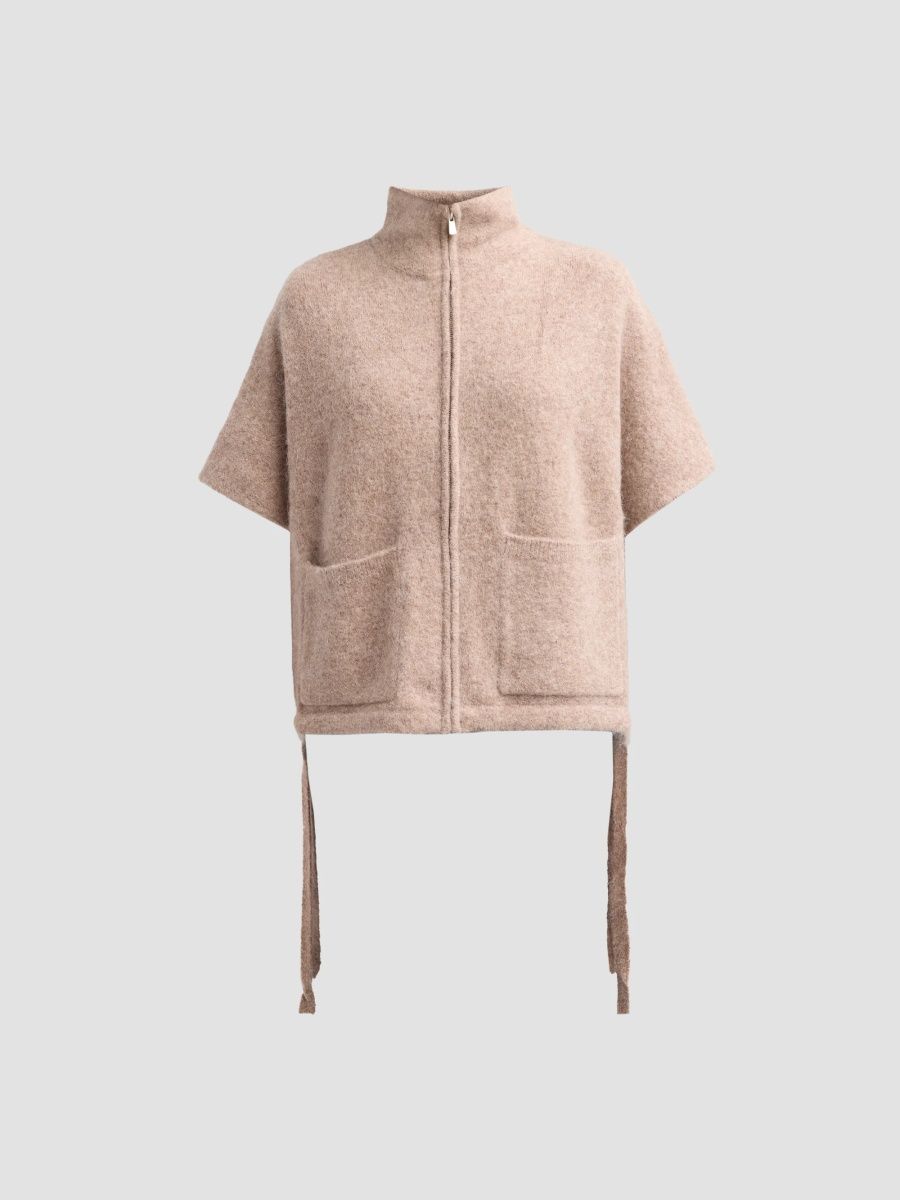 Majestic Filatures Women's Ultra Soft Zip Front Cardigan - Desert - Size Large