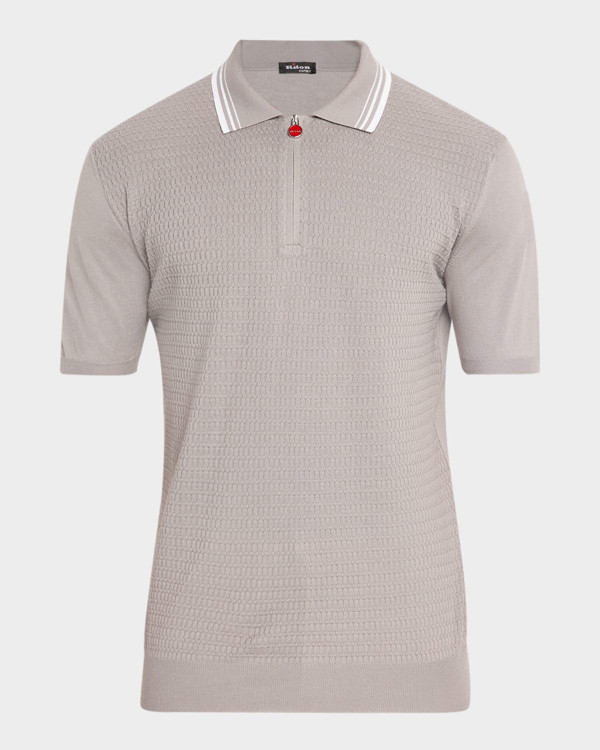 Men & apos;s Half-Zip Cotton Textured Polo Sweater