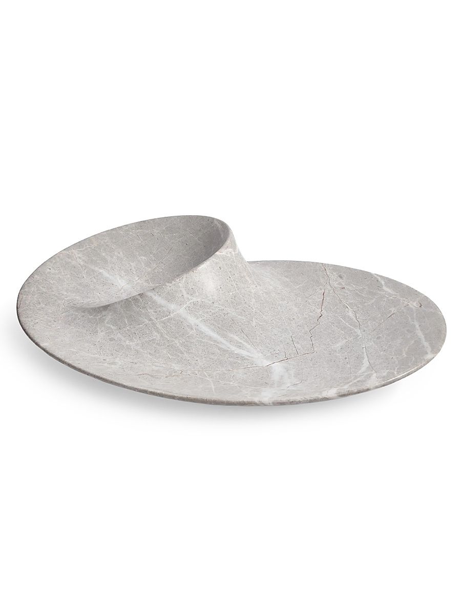 Swirl Marble Bowl, Large - Grey