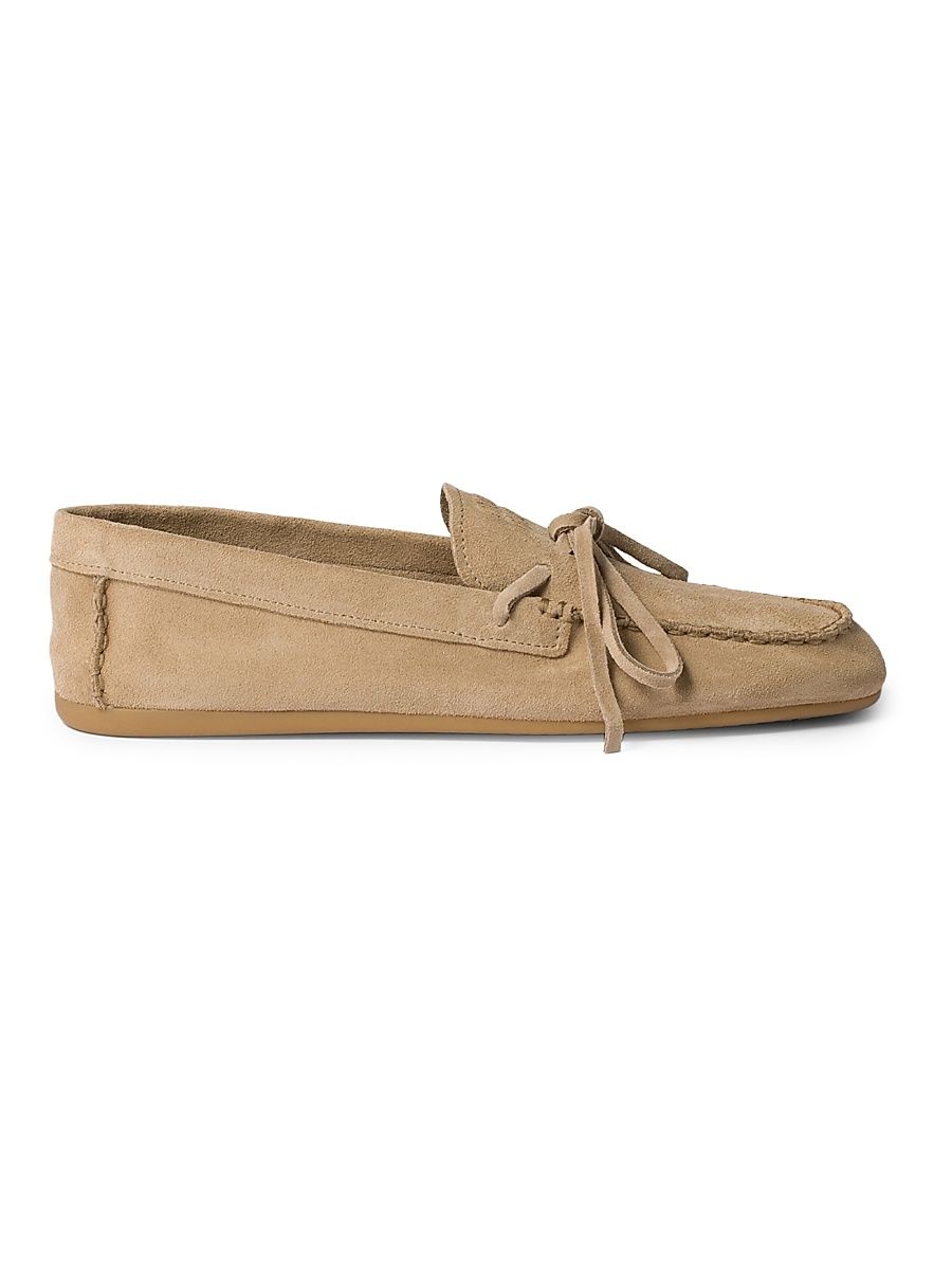 Women's Suede Loafers - Beige Khaki - Size 10