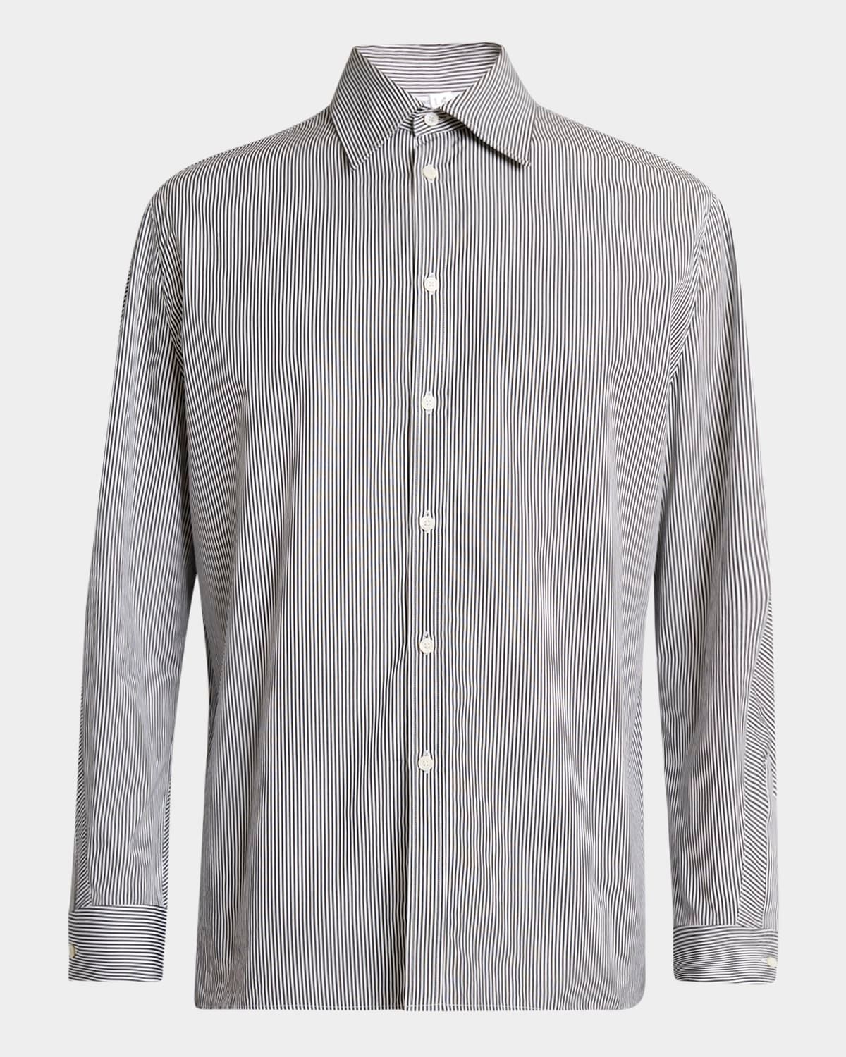 Men & apos;s Pinstripe Poplin Dress Shirt