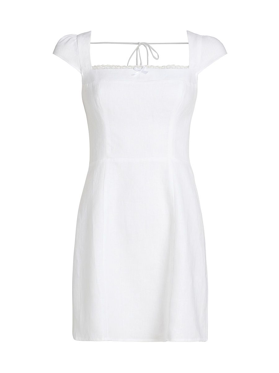 Women's Loula Linen Minidress - White - Size 12