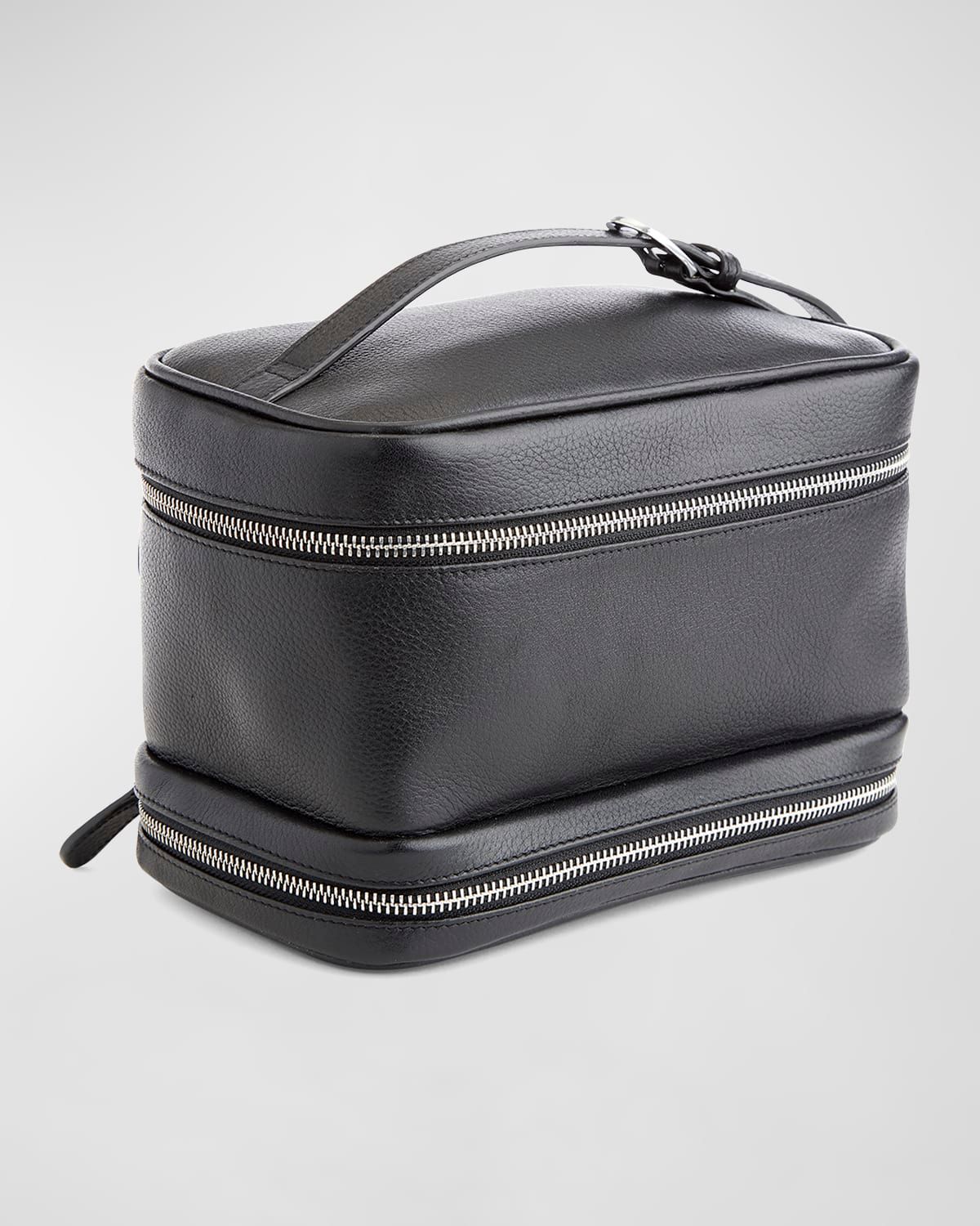 Personalized Leather Makeup Bag Train Case