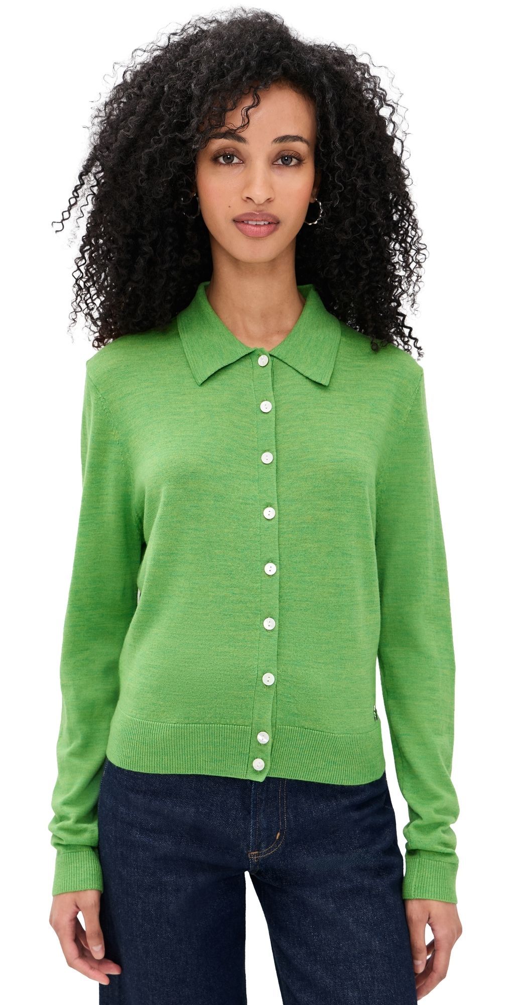 Sandy Liang Ley Cardigan Heather Green L