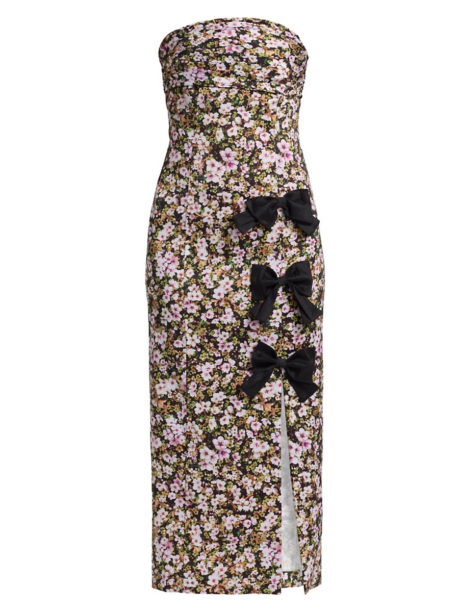 Women's Violetta Floral Bandeau Sheath Dress - Green - Size 6