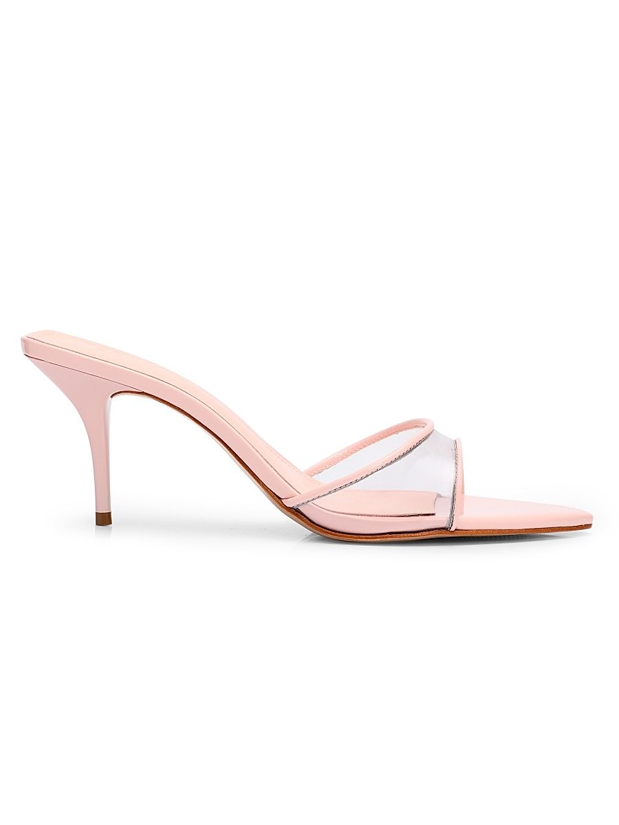 Women's Elodie Vinyl 75MM Leather Stiletto Sandals - Transparent Cotton Candy - Size 6.5