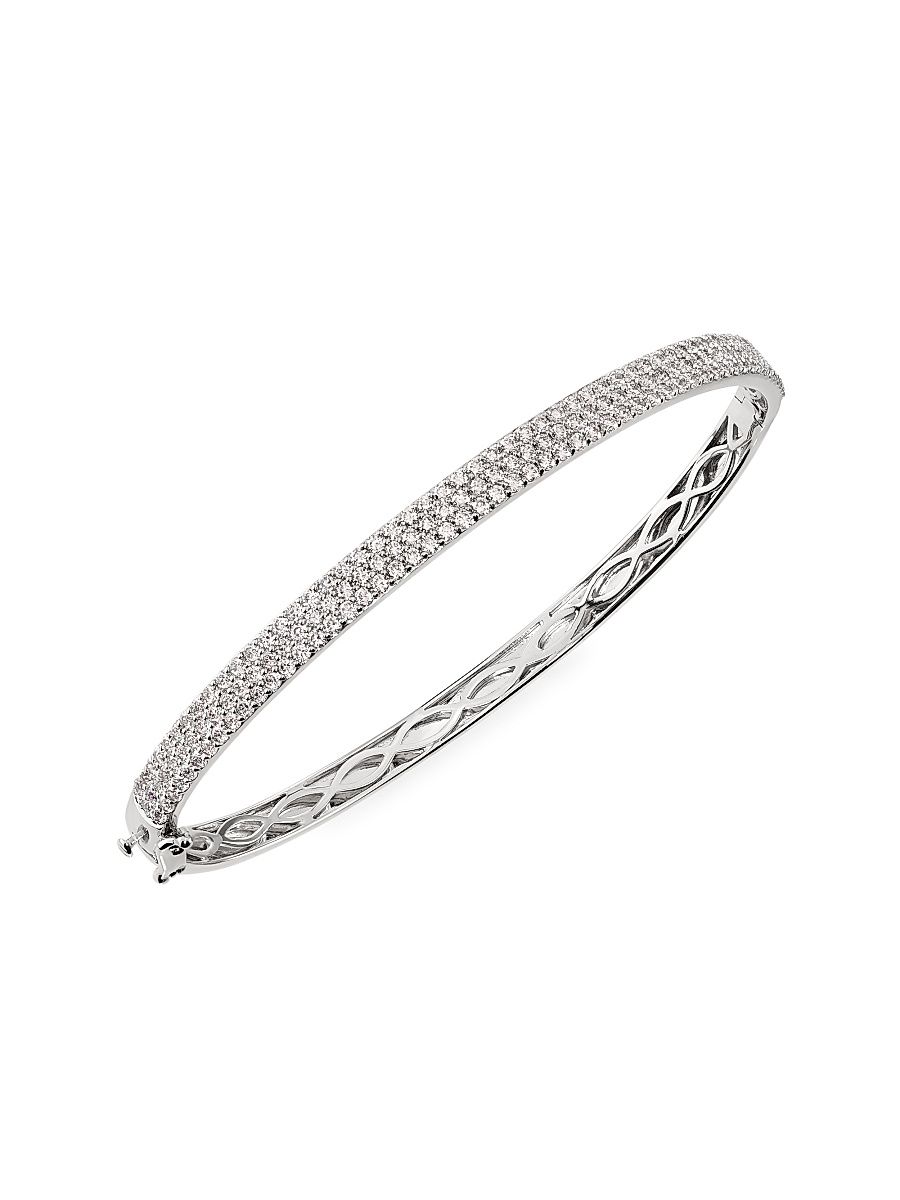 Women's 14K White Gold & 2.00 TCW Lab-Grown Diamond Bangle - White Gold
